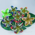 New Design Hand-made Printed Foam Plumeria Hair Pick